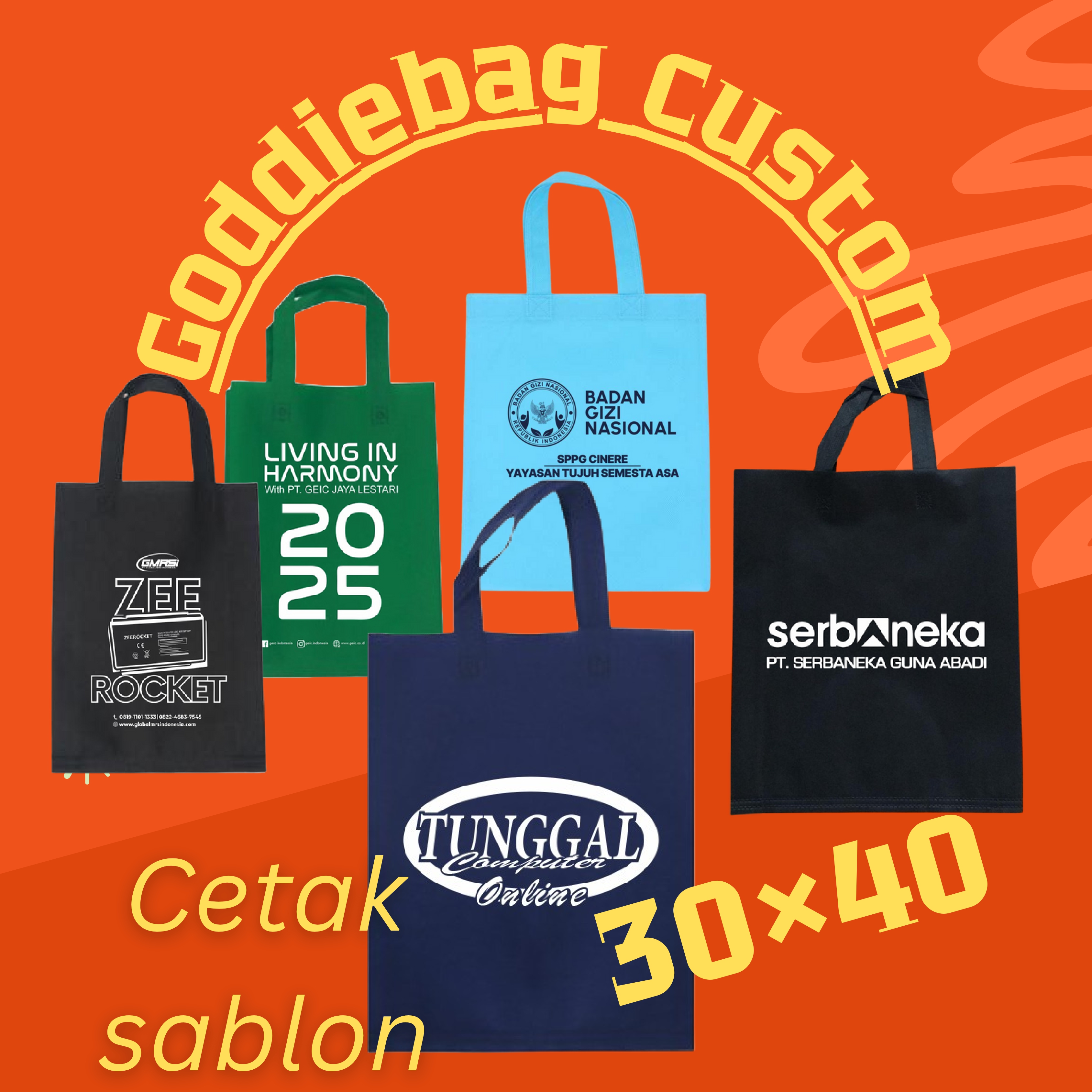 Thumbnail tas spounbond custom/tas promosi/tas souvenirr/ tas hadiah/tas custom logo perusahaan