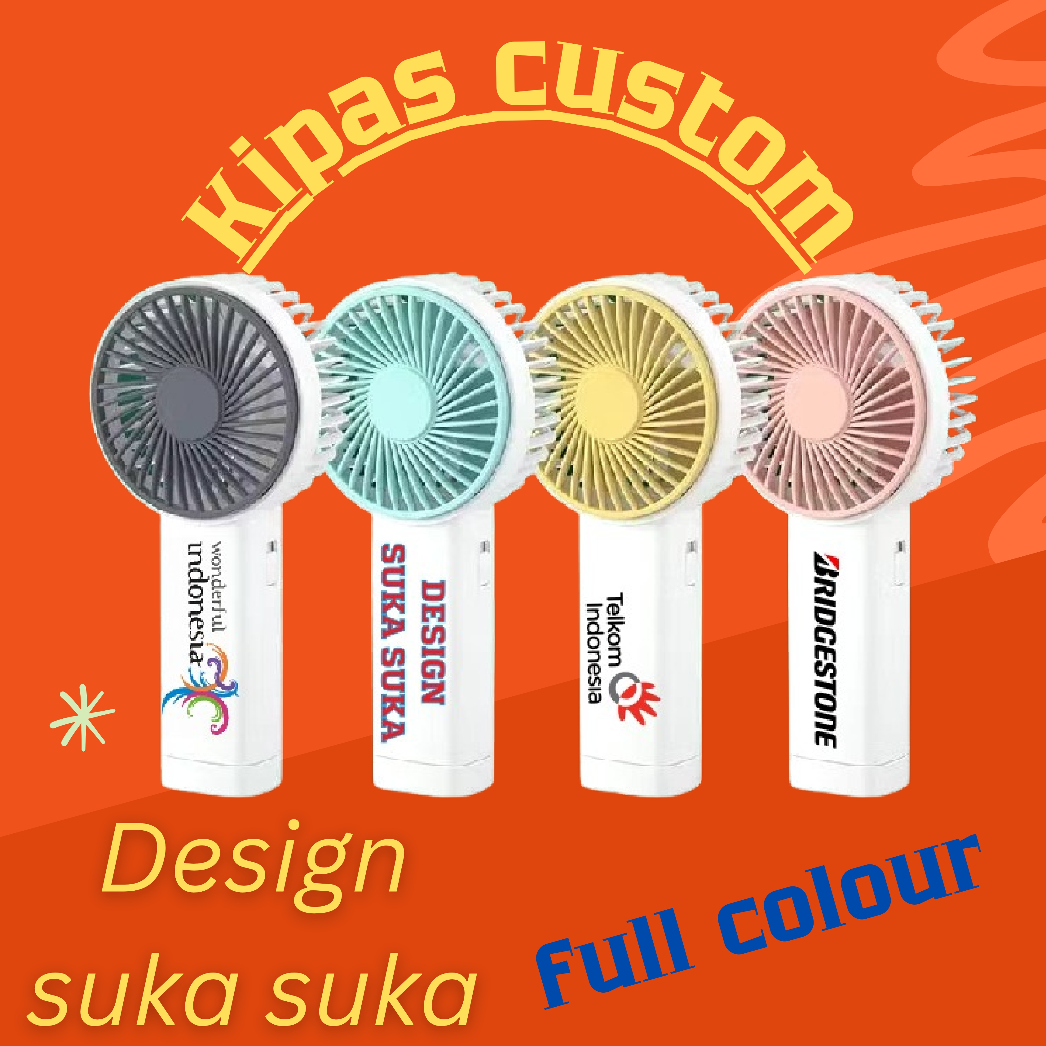 Kipas Mini Custom Desain Suka-Suka – Cocok untuk Souvenir, Promosi, & Acara Spesial