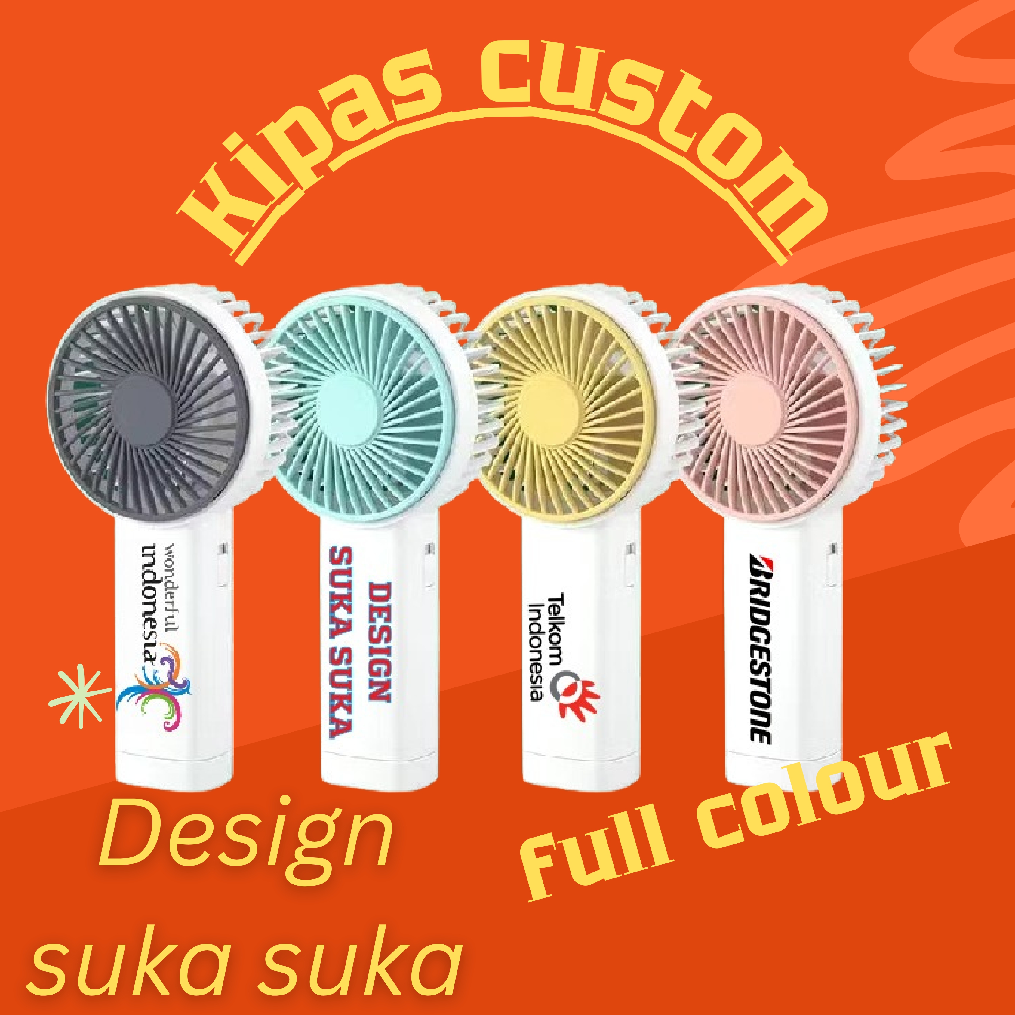 Thumbnail Kipas Mini Custom Desain Suka-Suka – Cocok untuk Souvenir, Promosi, & Acara Spesial